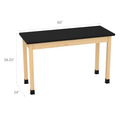 Diversified Spaces PerpetuLab 60x24x36 Science Table,ChemGuard,Lt Hardwood