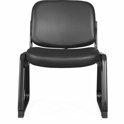 Lorell LLR84597 Deluxe Leather Armless Guest Chair with Plywood & Leather Seat