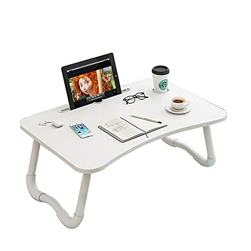 BSNANCA Folding Laptop Bed Tray Table,Folding Table On Bed,Portable Lap Desk,Foldable Lap Desk Stand, for Bed/Couch/Sofa Working,NavyBlue (White)
