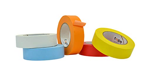 WOD CFTC6 Console Artist Tape Made in USA Rainbow, 1.5 inch x 60 yds. Set of 5 Rolls - Flatback Paper Marking/Labeling Tape Residue Free, for Watercolor Paper to Prevent Tearing