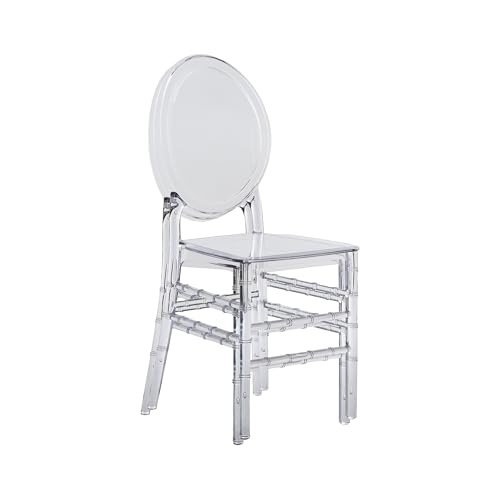 Techni Home Chiavari Ghost Chairs, Stackable Acrylic,Modern,Set of 2,Clear