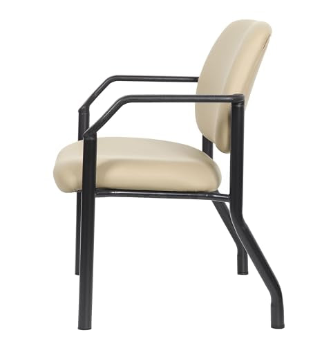 Boss Office Products Guest Chair, Vinyl, 500 lb. Weight Capacity in Beige