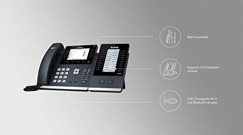Yealink T46G SIP POE Office Phone Bundle with Power Supply and Microfiber Cloth - Requires VoIP Service - Vonage, Ring Central, 8x8, Mitel or Cloud Services - (T46G WiFi Bundle)