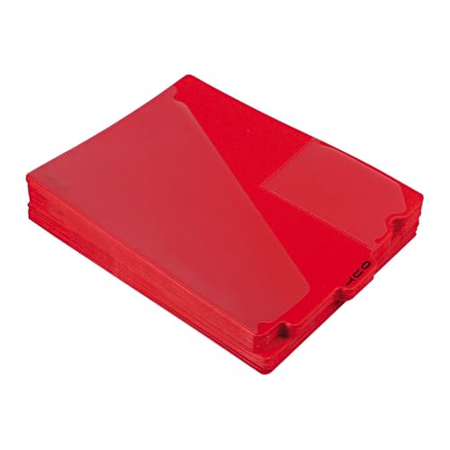Pendaflex 13541 End Tab Poly Out Guides, Center"OUT" Tab, Letter, Red, 50/Box