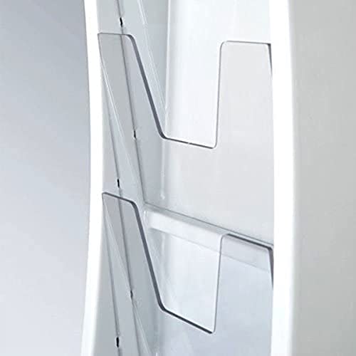 M&T Displays Wall Unit 3 Tier 8.5x11 inch Wall Mounting Plastic Clear PET Pocket Brochure File Organizer Office Document Magazine Folder Rack Portrait Indoor White