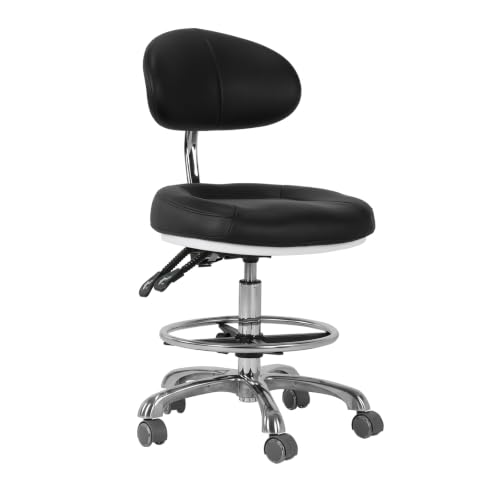Ergonomic Drafting Chairs with Backrest & Foot Rest for Studio/Classroom/Lab/Counter/Medical/Tattoo Swivel Tall Office Chair Pneumatic Esthetician Drafting Stools Load Up 350LBS Capacity