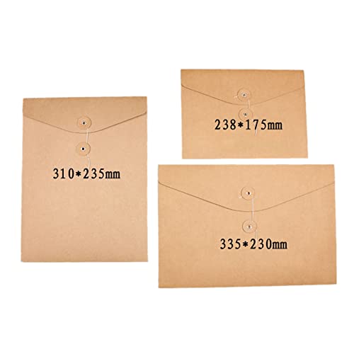 Document Bag 10 Pack Paperboard Envelope File Folder Project Pockets Document Organizer A4/A5 Storing Holder String Tie Closure Reusable Office Folder Booklet Bag Document Holder (Size : 33.5x23cm A4