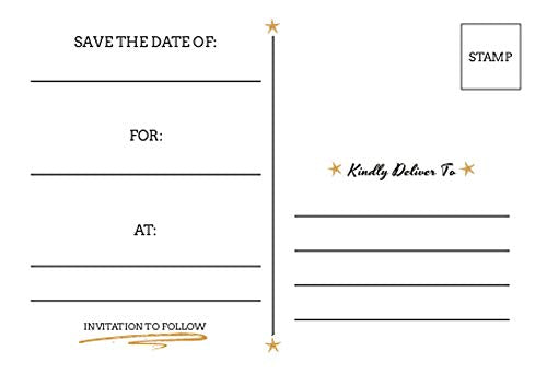 Sophie's Favors Gold Stars Save The Date Postcards - 6in. X 4in. (75)