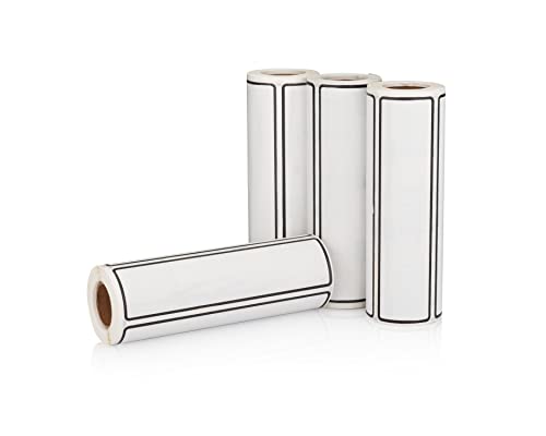 Carstens Adhesive Sticker Labels, 5 3/8” x 1 3/8”, Binder Labels for 1.5” – 4” Ring Binder Spines, Roll of 200, White, 4 Pack