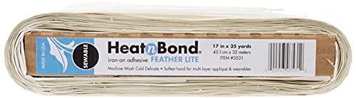 HeatnBond FeatherLite Iron-On Adhesive, 17 Inches x 35 Yards,White