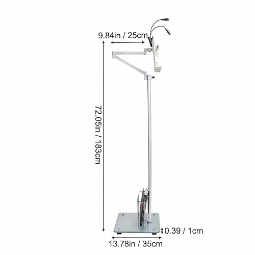 Qlbnxks Floor Phone Stand Overhead Video Recording, Universal Floor Stand with Height Adjustment, 360° Rotating Cookbook Sheet Music Stand, Adjustable Floor Stand B(Size:Top Configuration)