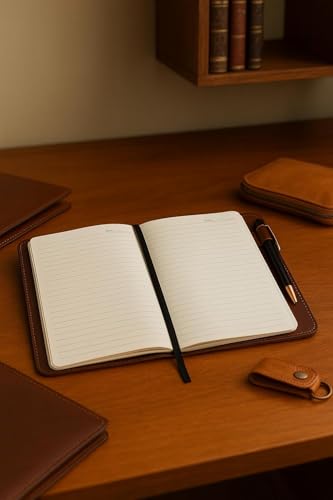 CestAntiQ Refillable XXL Leather Journal Cover 8.5 x 11 in, Dark Brown