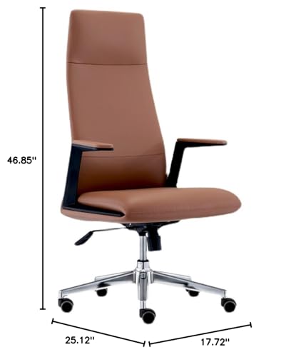 Leather Office Chair with Armrest High Back Classic 360 Degrees Rotation Adjustable Height Executive Chair Computer Desk Chair for Office