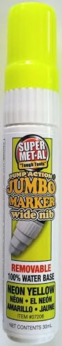 Super Met-Al Jumbo Waterbase Removable Paint Marker (Neon Yellow) - 12 PACK