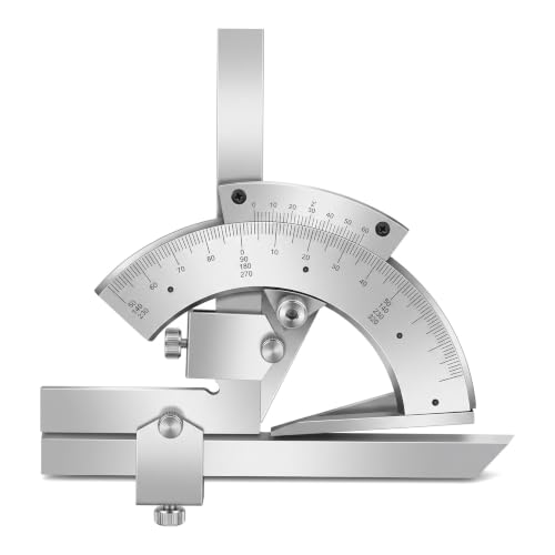 JBGYNU Vernier Bevel Protractor, 0-320° Angle Measuring Tool with Storage Box, 0.02 High Accuracy, Carbon Steel Protractor Rulers, for Woodworking, Carpenter, Construction