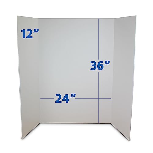 Flipside Products 36” x 48” Foam Project Boards for Presentations, Science Fair, School Projects, Event Displays and Trifold Picture Board - White 3/16'' Thick - 24 Pack