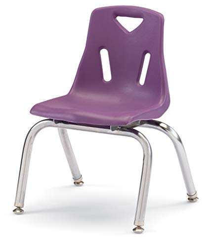 Berries Jonti-Craft 8142JC6004 Stacking Chairs with Chrome-Plated Legs, 12" Height, Purple, Pack of 6