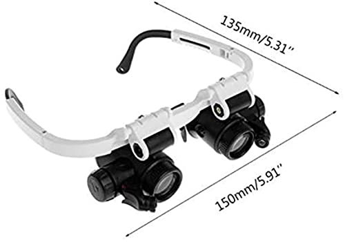 EUQKKWLOY Headband Magnifier,Handheld Digital Magnifier,Head-Mounted Magnifying Glass,Headband Glasses Magnifier Magnifying Glass with Led Lights 8X 15X 23X Illuminated Magnifier Loupe