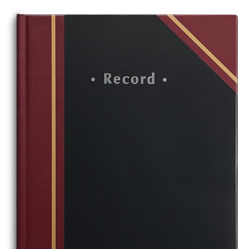 Staples Black Hardbound Record Book, 300 Numbered Pages, 11.75x7.25