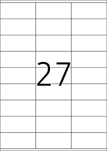 TopStick 8704 Multi-Purpose Labels, 27 Labels Per A4 Sheet, 70 x 32 mm, 27000 Labels, Self Adhesive, Small Stickers for Laser and Inkjet Printers, White