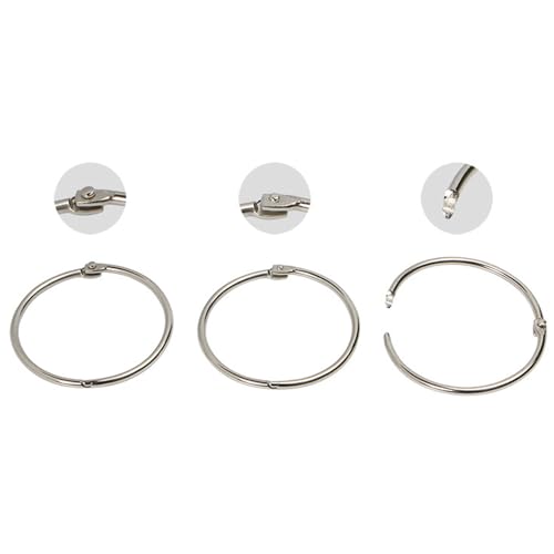 CAIFAP 30Pcs Metal Binding Binder Rings Heavy Duty Metal Document Rings for Binders Notebooks Journal School Accessories