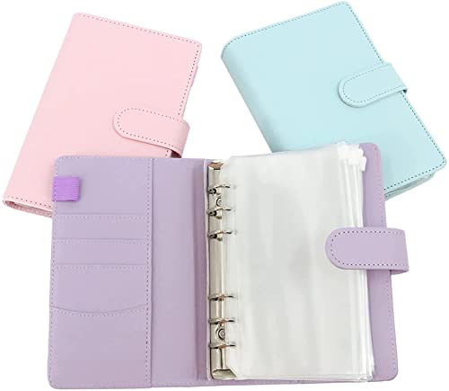 ONMYJFD A6 Notebook Binder Translucent Waterproof Loose Leaf Zipper Bag Binder Pocket Binder