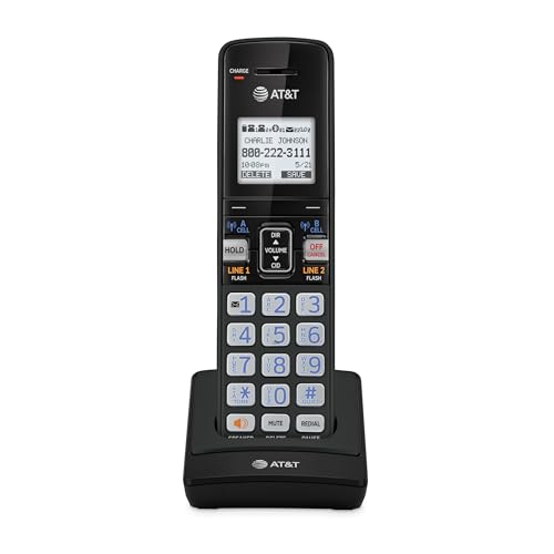 AT&T TL86123 2-Line Corded/Cordless Phone with Answering System, DECT 6.0 Digital Technology, Caller ID/Call Waiting, Intercom, Call Transfer and Remote Access (3 User System)