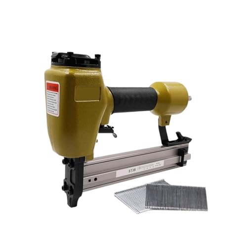 Oil-Free Pneumatic Staple Gun Heavy-Duty Stapler ST38 Pneumatic Concrete Nail Gun 18-38mm Home Air Stapler Type Pneumatic Steel Nail Gun Concrete Powerful Nailer