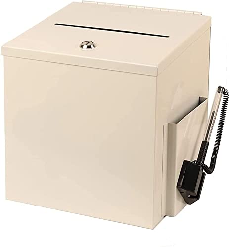 JYDQM Suggestion Box Donation and Ballot Box Post Box Secure Letterbox Outside Mailboxes Suggestion Box Election Ballot Box for Schools/Post Office/Apartments (Color : White)