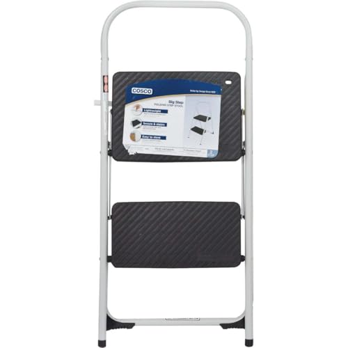 COSCO Two Step Big Step Folding Step Stool, Gray