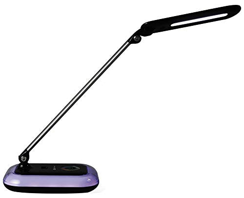 OttLite Glow LED Desk Lamp with USB Charging Port - Portable, Adjustable, Desk Light,Black