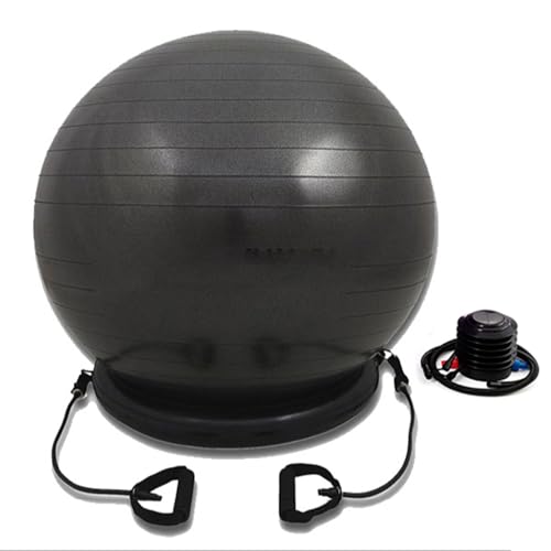 Exercise Ball Chair With Resistance Bands For Home Office Yoga Stability