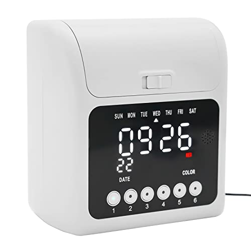 HEZHHA Time Clock Punch Machine with 50 Cards for Small Business & Office