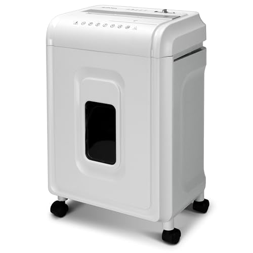 Aurora Anti-Jam 12-Sheet Cross-Cut Paper/CD and Credit Card Shredder with 4 Gallon Pullout Basket/Security Level P-4