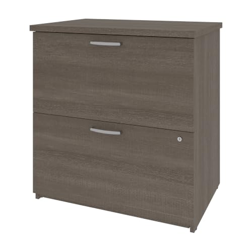 Bestar 2 Drawer Lateral File Cabinet, Bark Grey, Logan, 29W