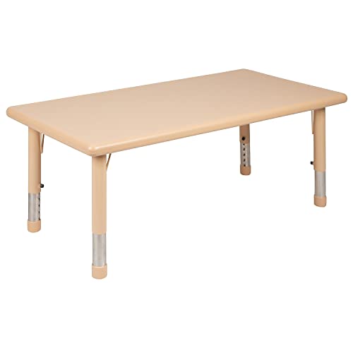Flash Furniture 48x24 in Plastic Rectangular Activity Table, Natural