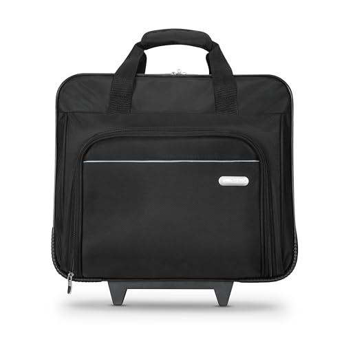Targus 16 inch Rolling travel laptop case, Black - Travel briefcase and small rolling bag - Spacious foam padded laptop case 16" (TBR003US)