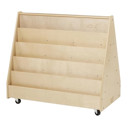 Back2School Express Mobile Double-Sided 10-Shelf Book Display, Natural