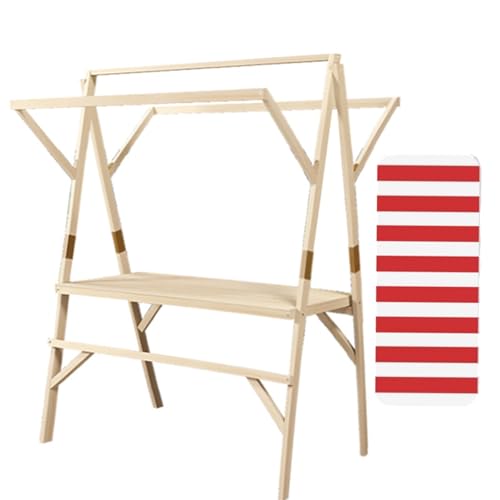 WLCGYD Red Detachable Vendor Booth Display Items, Lightweight Wood Retail Booth Kiosk, Outdoor Event Tent for Market Patio Garden, Flower Market Display Stand, Easy Assembly(150x60cm/59x23.6in)