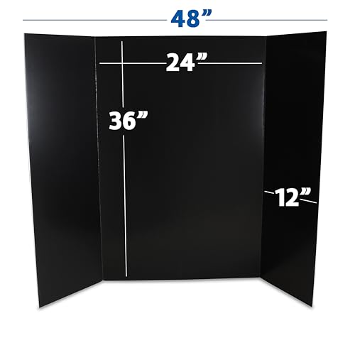 Flipside Products 36” x 48” Foam Project Boards for Presentations, Science Fair, School Projects, and Event Displays - Assorted Colors (Yellow, Green, Blue, Red, Black) 3/16'' Thick - 24 Pk