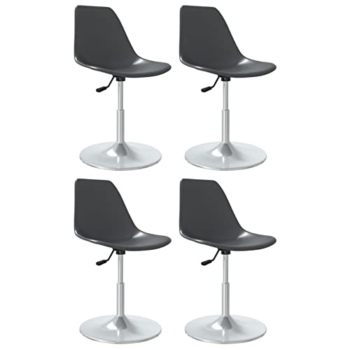 LHOONBB 360° Swivel Dining s Set of 4 Upholstered Desk s Without Wheels Ergonomic Office with and Metal Legs for Home Study,Swivel Dining s 4 pcs Grey PP