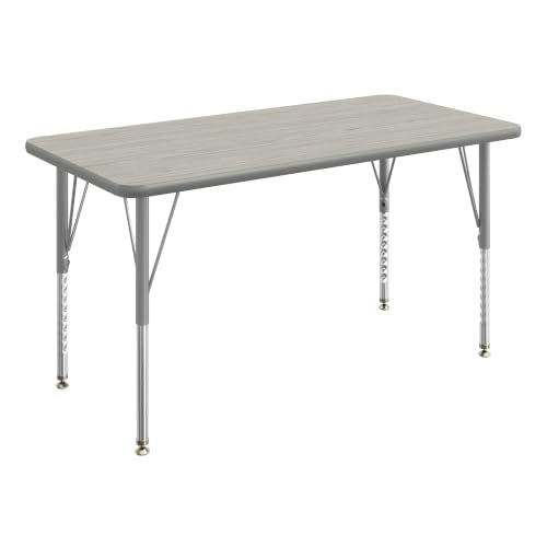 Flash Furniture 48" x 24" Adjustable Activity Table, Light Gray, Short Legs