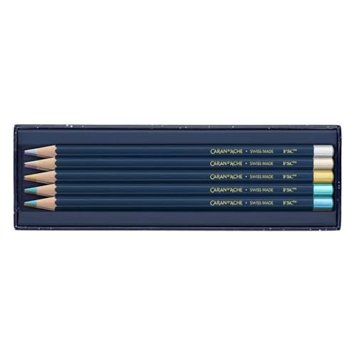 CARAN D'ACHE CC1284-024 Caran d'Ache Colored Pencils, Oil-based, Color Set, Christmas 2024, 10 Colors, Limited Edition