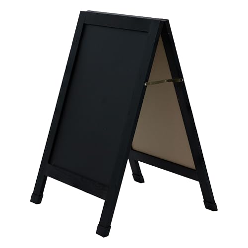Sunnydaze Magnetic A-Frame Chalkboard Sign - 40- x 20-Inch - Black