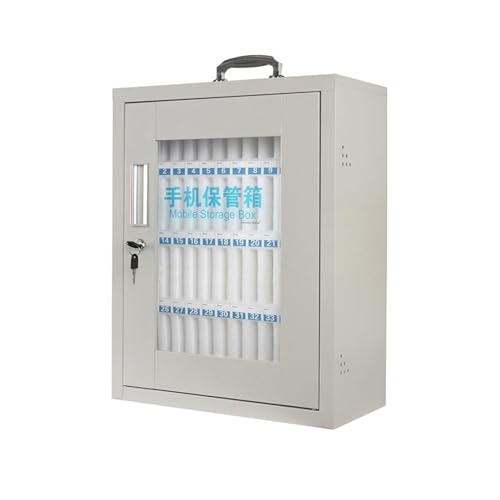 Aluminum Alloy Pocket Chart Cell Phones Storage Cabinet, Wall Mounted Cell Phones Storage Clear Cell Phone Locker Box with Door Locks，Mobile Phone Safe Storage Cabinet，for Office Classroom Gym