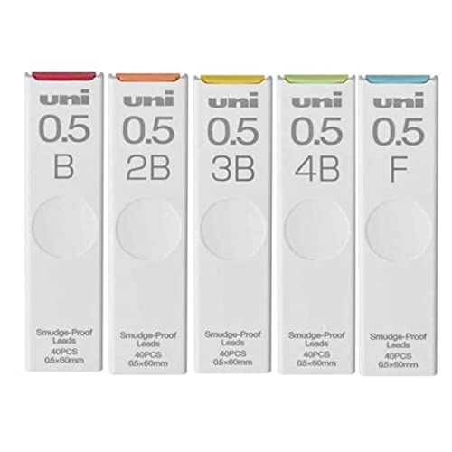 amazdone Uni Mechanical Pencil Lead,The Uni Smudge-Proof Leads 0.5mm（ULS0540）/HB,H,2H,3H,4H,B,2B,3B,4B,F 10Pack/total 400 Leads, Sticky Notes Value Set