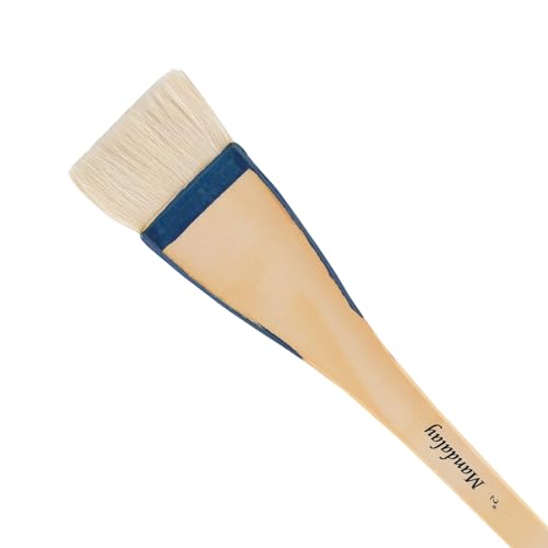 Creative Mark Mandalay Professional Goat Hair Hake Brush 6 Pack - 2" Wide Paint Brushes with Paddle Handle for Professional Artists - Soft Natural Bristles Ideal for Sumi-e and Color Washes