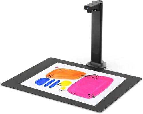 Document Scanner USB Book OCR Auto-Flatten & Deskew, 13MP Camera for Desktop/Laptop Size