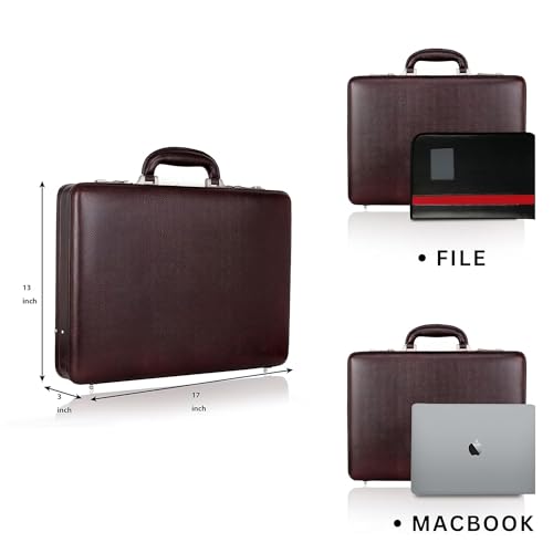 ACEKING Full Grain Leather Briefcase for Men, Brown