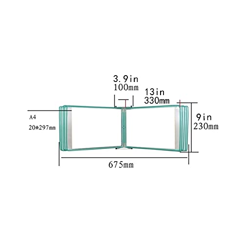 KGDJBGSE Wall Mounted File Holder Hanging Organizer A4 Display Folder 20 Pockets 8.26x11.69 Inch(Color)